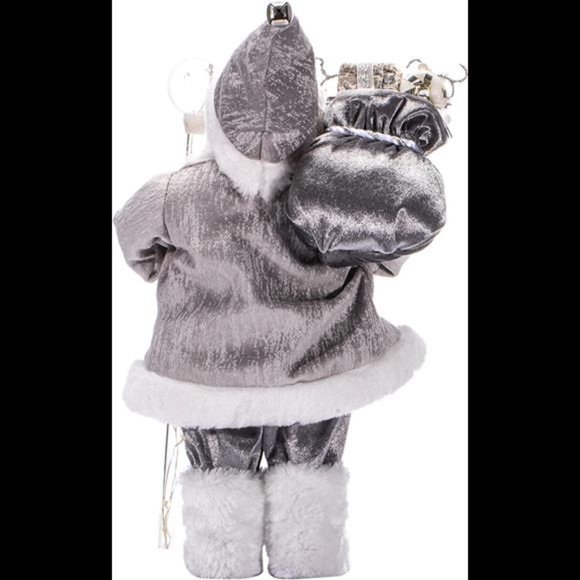 Christmas 13.8 inches Santa Claus Figurines with Lighting Walking Stick - Picture 7 of 11